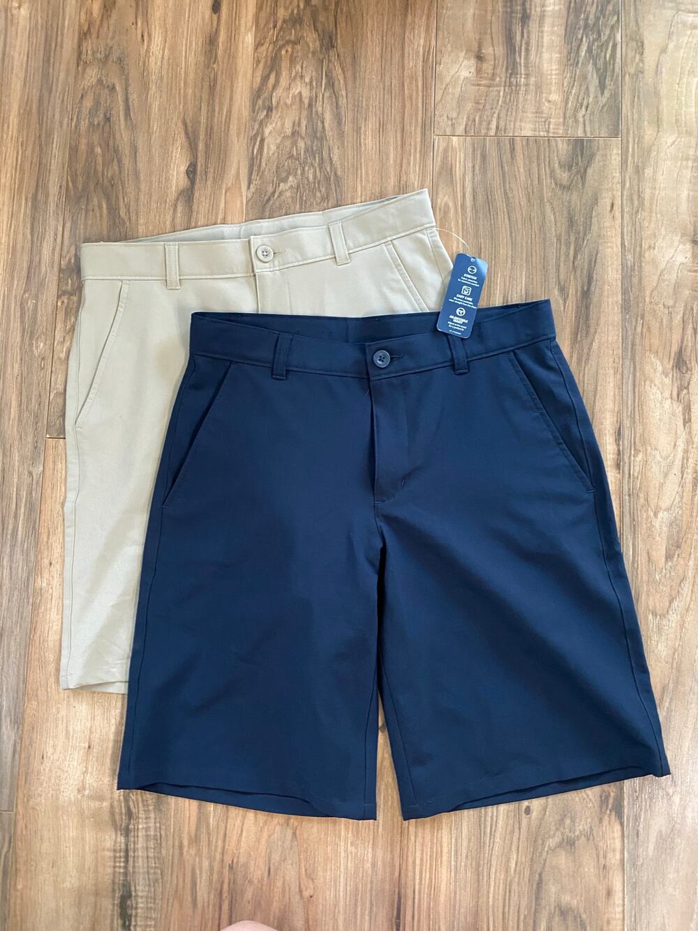 NWT Izod School Uniform Boys Shorts Navy Khaki SZ 14
